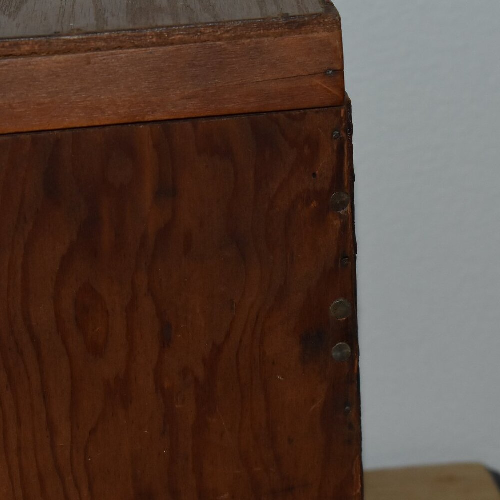 Vintage Antique Old Handmade Wood Machinist Chest Tool Box Handle Storage Box - Picture 12 of 14